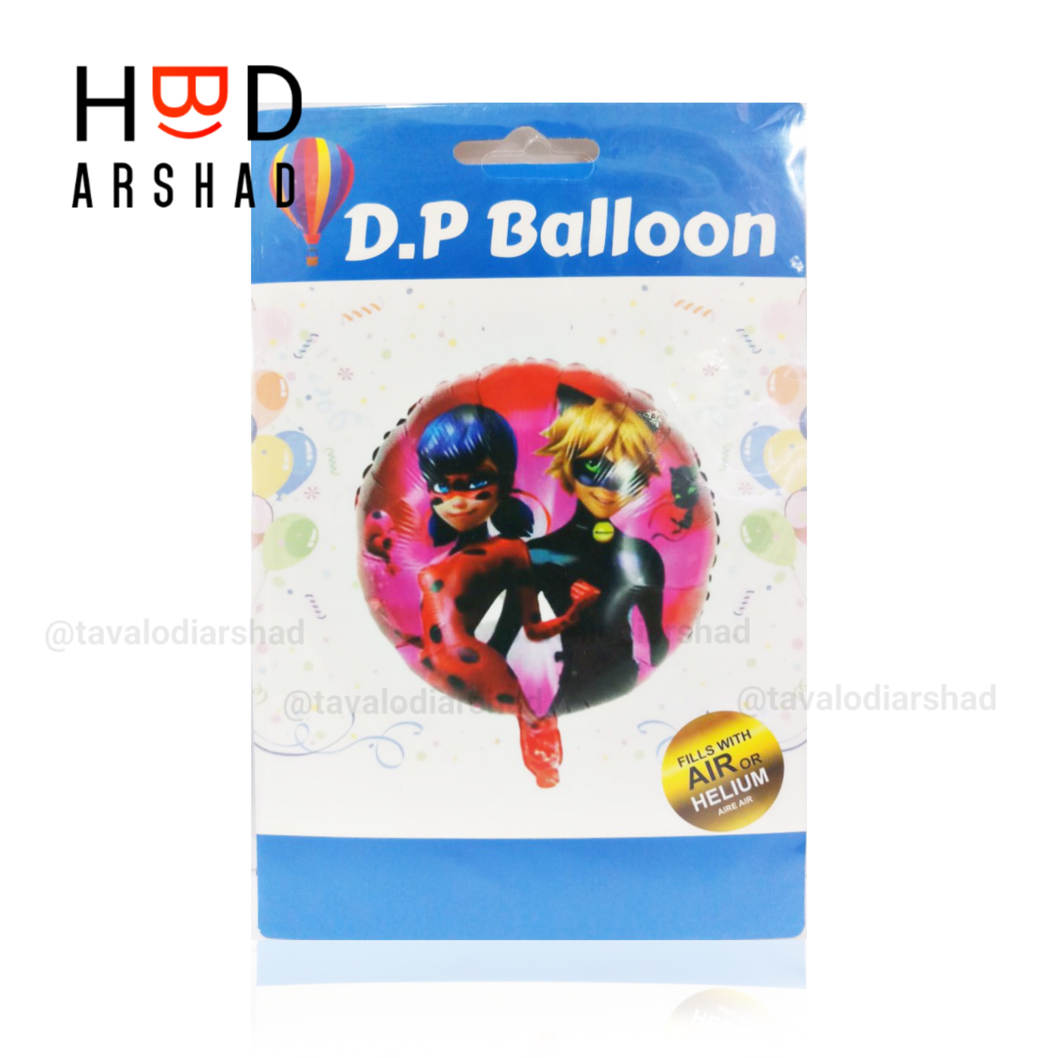 بادکنگ فویلی گرد دختر کفشدوزکی